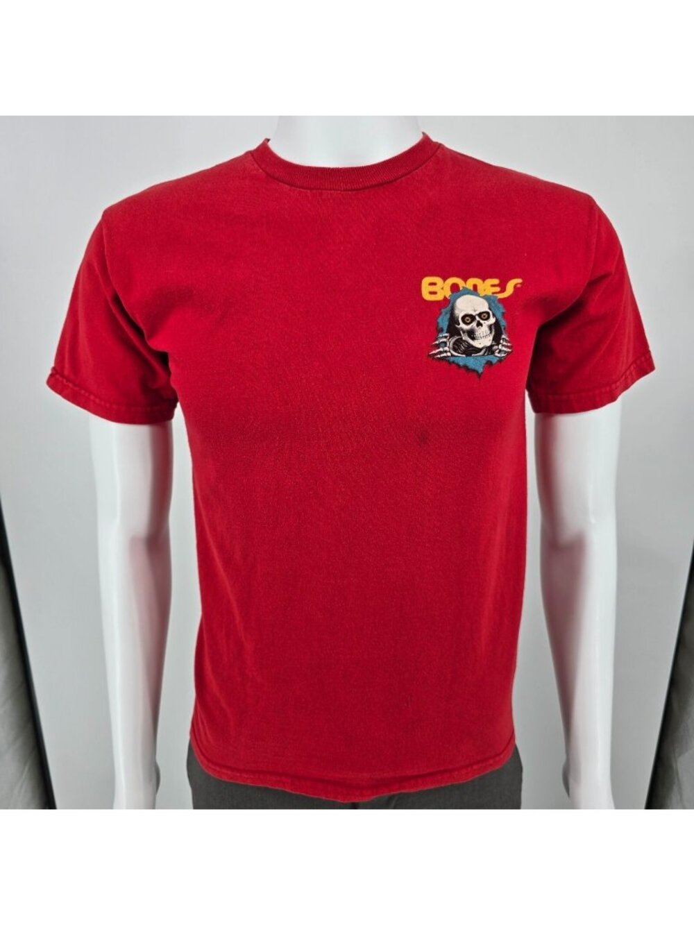 Powell Peralta Bones Ripper Skateboarding Red Graphic T-Shirt (S) *Flaws